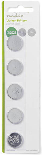 Nedis Lithium knoopcel-batterij CR2025 | 3 V | 5 stuks | Blister