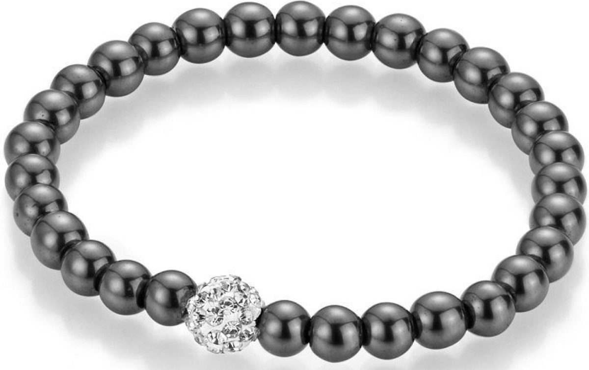 Firetti Armband met hematiet en kristallen