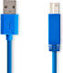 Nedis USB 3.0-Kabel | A Male - B Male | 2,0 m | Blauw [CCGP61100BU20]