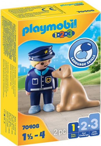 PLAYMOBIL 1,2,3 Politieman met hond