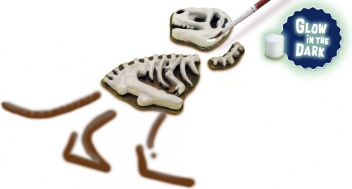 SES Creative gieten en schilderen T Rex met skelet glow in the dark