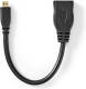Nedis High Speed HDMI™-kabel met Ethernet | HDMI™-micro-connector - HDMI™ female | 0,2 m | Zwart