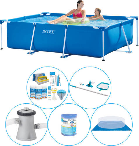 Intex Frame Pool Rechthoekig 220x150x60 Cm - 6-delig - Zwembad Combi Deal