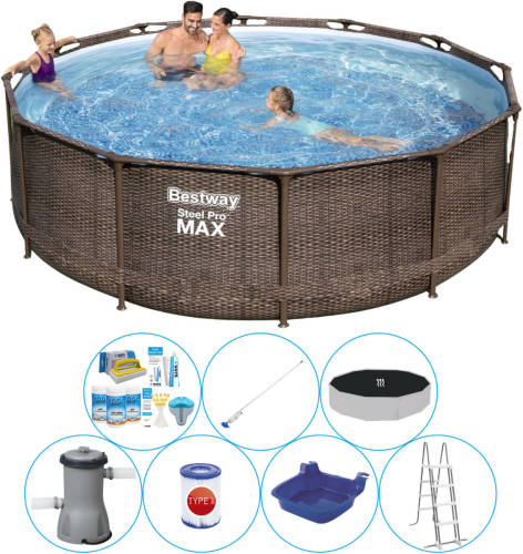 Zwembad Combinatie Deal - Bestway Steel Pro Max Rattan 366x100 Cm