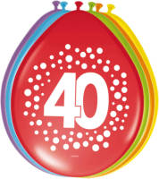 Folat Ballonnen 40 Jaar 30 Cm Latex 8 Stuks