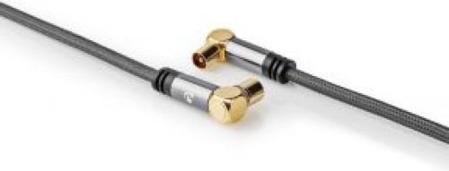 Nedis Coaxial Cable 100 dB | IEC (Coaxial) Male - IEC (Coaxial) Female | Gun Metal Grey | Braided Cable