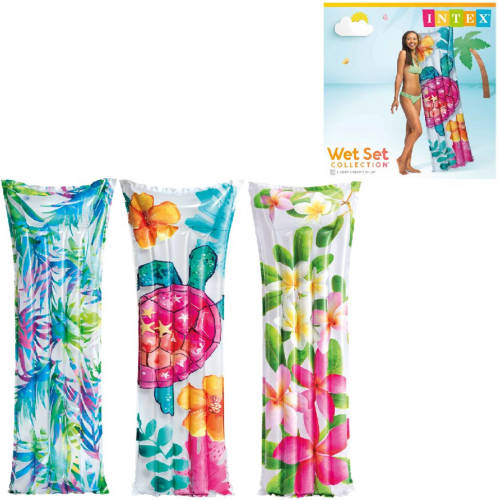 Intex Luchtbed Flamingo 183 X 69 Cm Vinyl Lichtgroen/roze