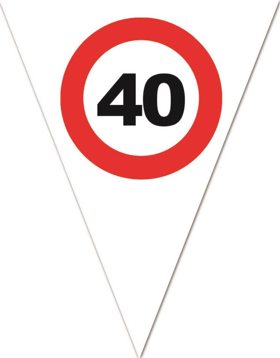 Bellatio Decorations Leeftijd Verjaardag Vlaggenlijn Met 40 Jaar Stopbord Opdruk 5 Meter - Vlaggenlijnen