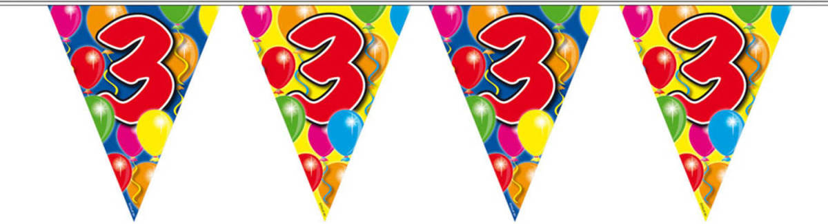 Amigo Slingers Verjaardag 3 Jaar Ballonnen - 10 Meter