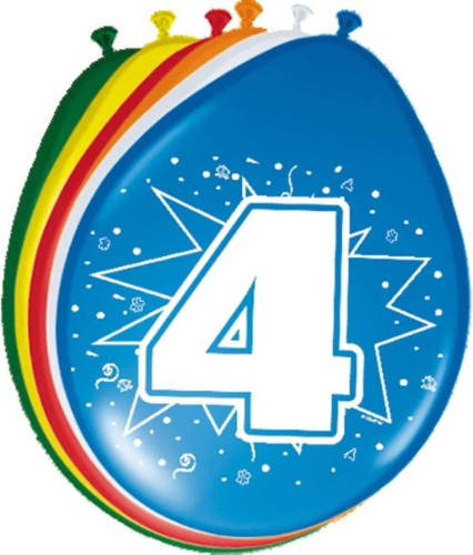 Amigo Ballonnen 4 Jaar - 8 Stuks
