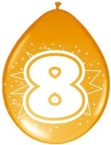 Amigo 8 Jaar Ballonnen - 30 Cm - 8 Stuks