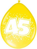 Amigo Ballonnen Ster 30 Cm: 45 Jaar 8 Stuks