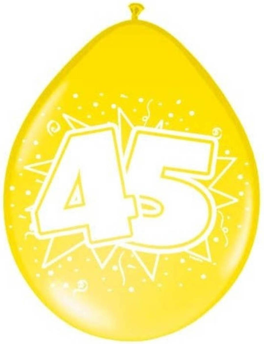 Amigo Ballonnen Ster 30 Cm: 45 Jaar 8 Stuks