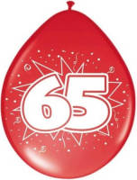 Amigo Ballonnen Ster 30 Cm: 65 Jaar 8 Stuks