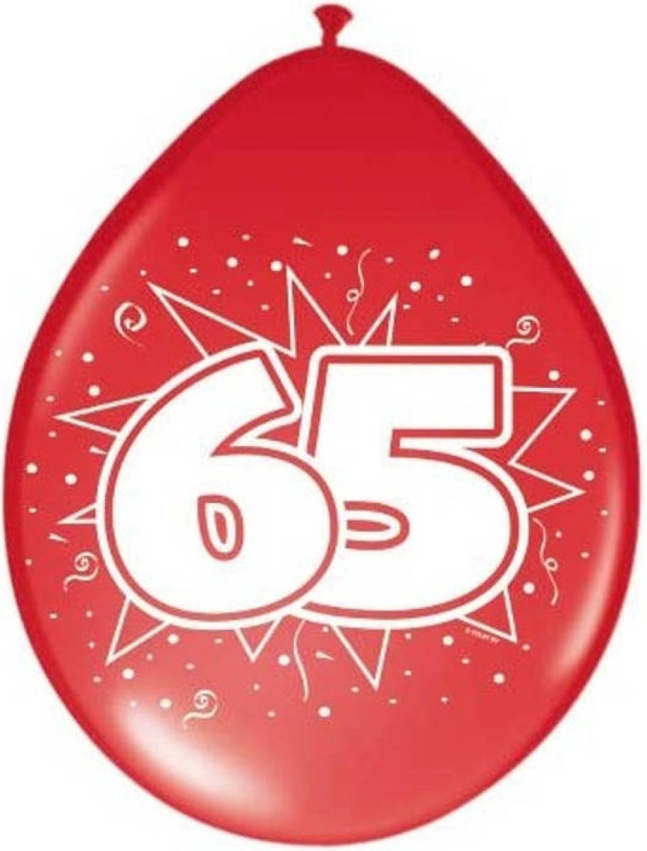 Amigo Ballonnen Ster 30 Cm: 65 Jaar 8 Stuks