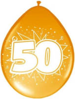 Amigo Ballonnen Ster 30 Cm: 50 Jaar 8 Stuks