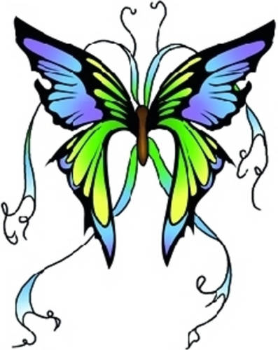 Nature Push Planet Vlinder Glitter Tattoo Groen/blauw - Verkleed Tatoeages
