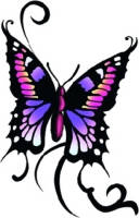 Nature Push Planet Vlinder Glitter Tattoo Zwart/paars - Verkleed Tatoeages