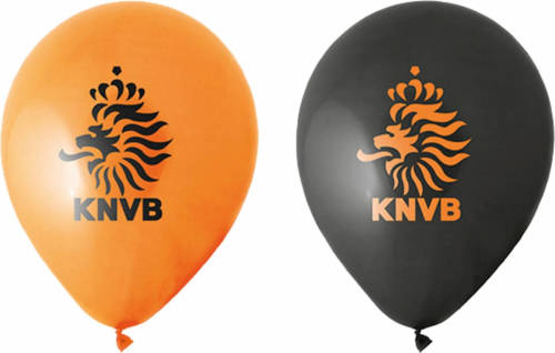 Folat 8x Stuks Oranje En Zwarte Knvb Voetbal Ballonnen - Ballonnen