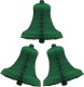 Bellatio Decorations 3 Groene Kerstklokken Van Papier 50 Cm - Hangdecoratie