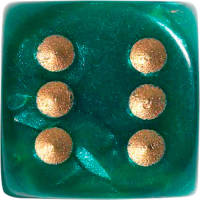 Philos Parelmoer Groen Dobbelstenen 12mm 36st.