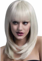 Smiffy's Professionele Blonde Damespruik Tanja Met Pony - Verkleedpruiken