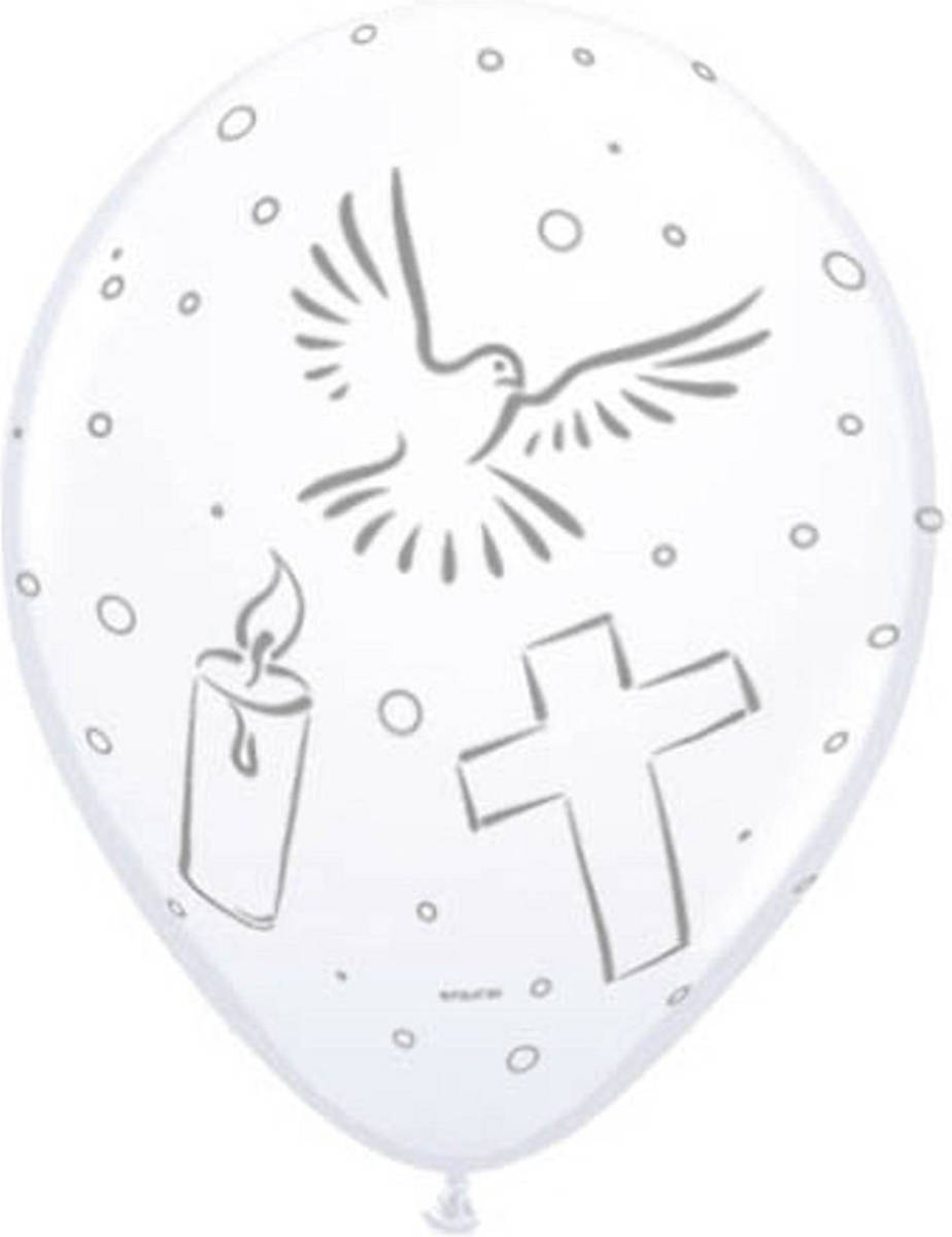 Folat Witte Eerste Communie Ballonnen 8x Stuks Versiering - Ballonnen