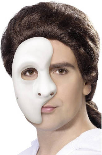 Smiffy's Wit Phantom Of The Opera Masker Voor Heren/dames - Verkleedmaskers