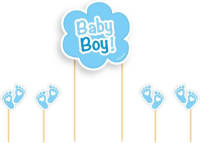 Folat Taart Topper Baby Boy Blauw - Taartdecoraties