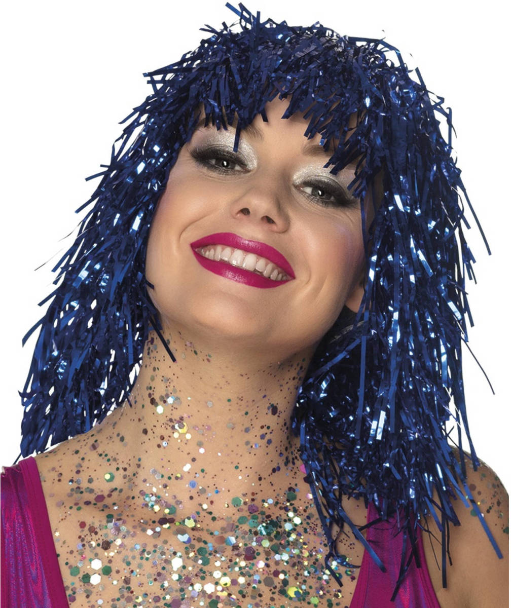 Boland Pruik Metallic Unisex Blauw