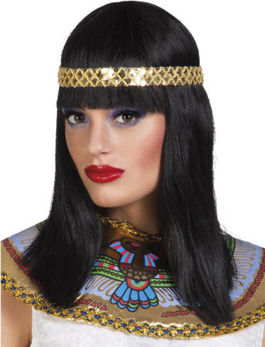 Boland Pruik Cleopatra Met Hoofdband Dames Zwart