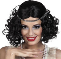 Boland Pruik Flapper Met Hoofdband Dames Zwart