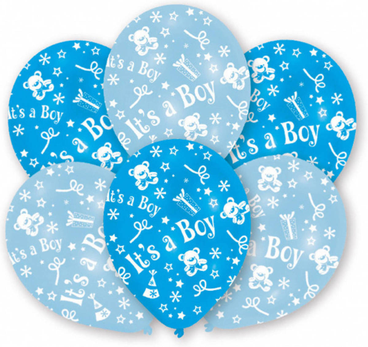 Amscan Ballonnen It's A Boy 27,5 Cm Latex Blauw/wit 6 Stuks