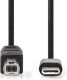 Nedis Kabel USB 2.0 | Type-C male - B male | 1,0 m | Zwart