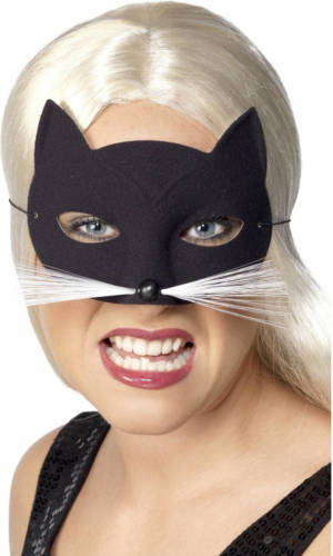 Smiffy's Zwarte Katten Oogmasker - Verkleedmaskers