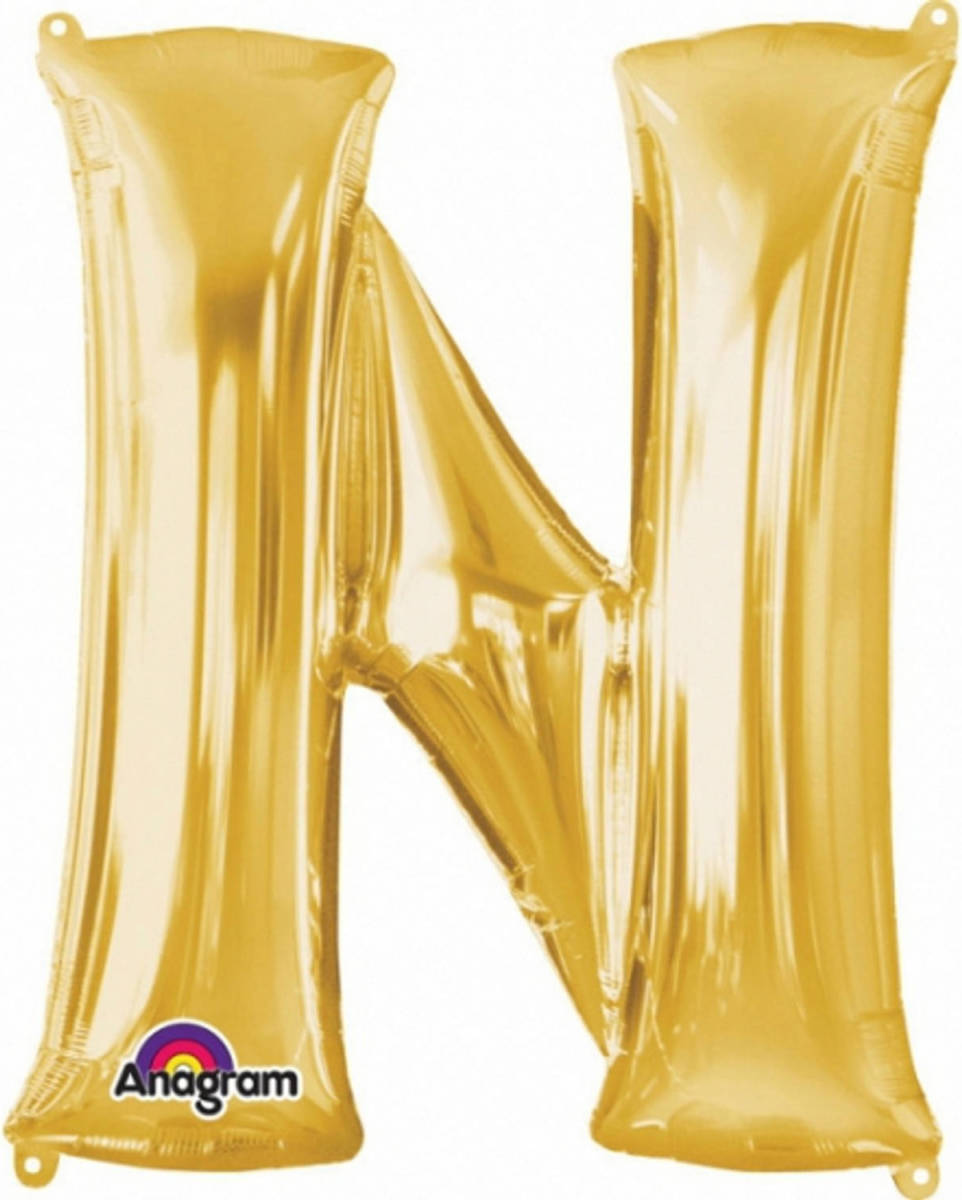 Anagram Mega Grote Gouden Ballon Letter N - Ballonnen
