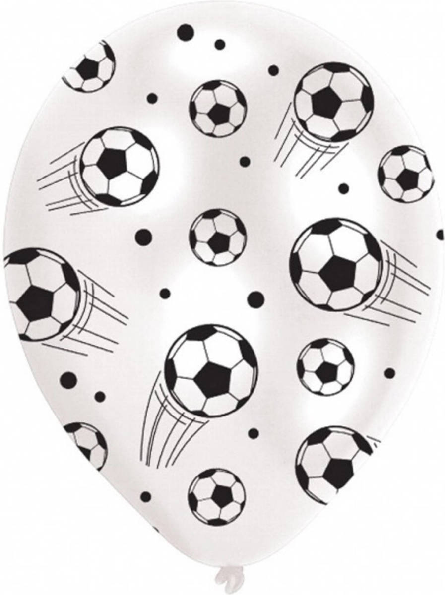 Amscan Ballonnen Voetbal 27,5 Cm Wit/zwart 6 Stuks