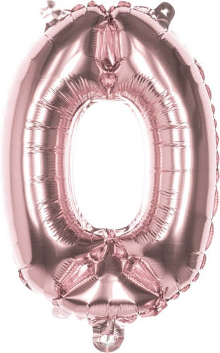 Boland Ballon Cijfer 0 Rosé Goud 36 Cm