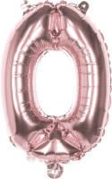 Boland Ballon Cijfer 0 Rosé Goud 36 Cm