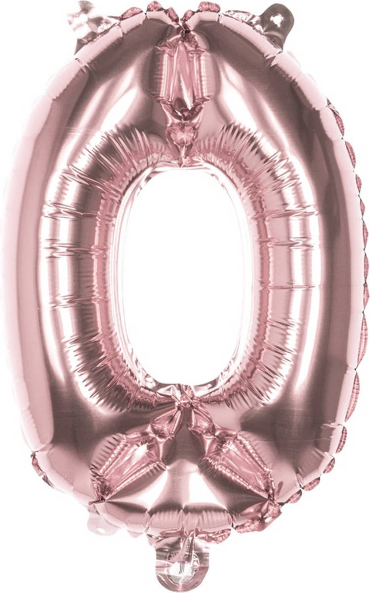 Boland Ballon Cijfer 0 Rosé Goud 36 Cm