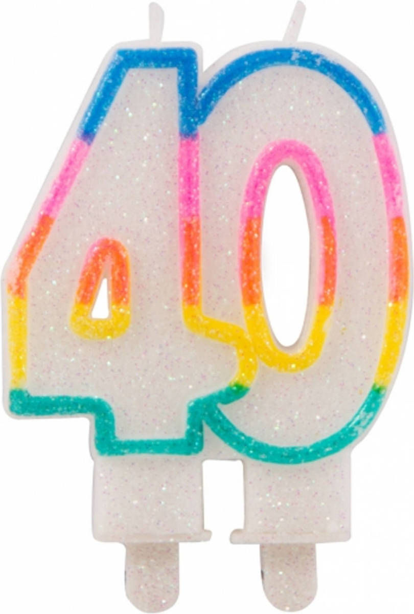 Folat Glitter Cijferkaars 40 Jaar - Taartkaarsen