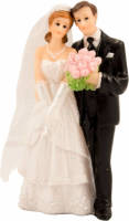 Folat Bruidspaar Met Boeket Taart Decoratie - Taartdecoraties