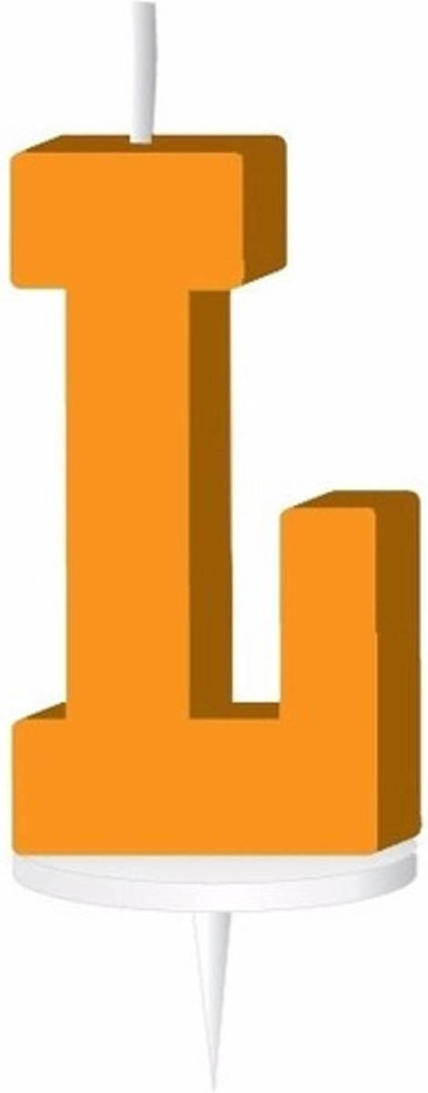 Haza Original Oranje Letterkaarsje Met Houder L - Taartkaarsen