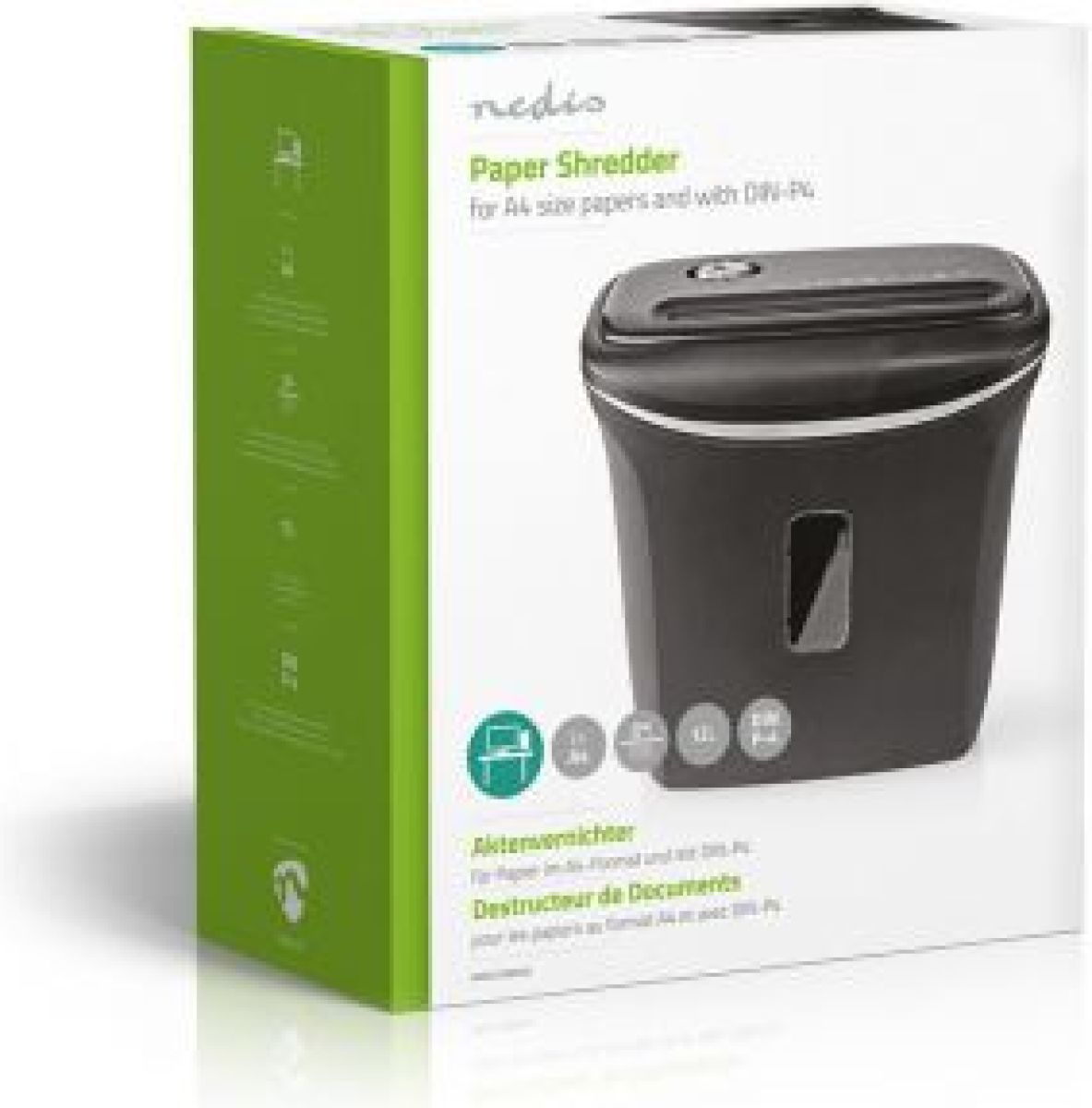Nedis A4 Papierversnipperaar | Capaciteit 12 Liter | Beveiliging DIN-P4