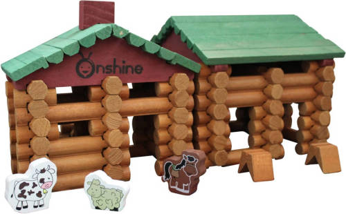 United Entertainment - Wooden Building Blocks - Blokhut - 170 Stuks