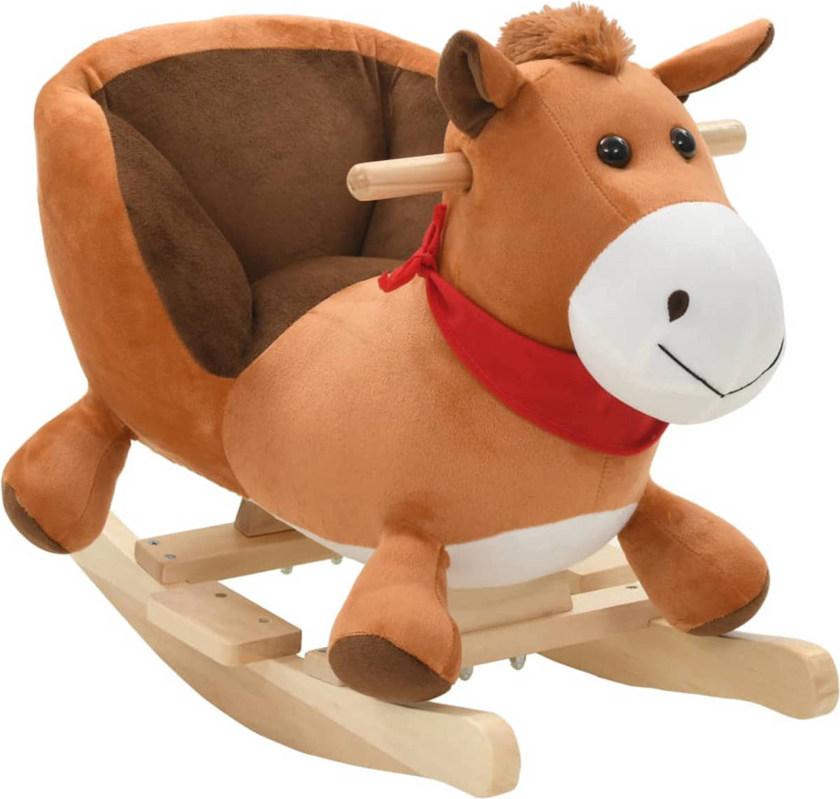 VidaXL Hobbeldier Paard Met Rugleuning 60x32x50 Cm Pluche Bruin