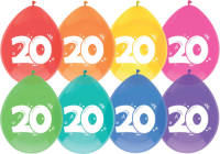 "Haza Original Ballonnen Multicolor Met Opdruk """"20"""" 30 Cm 8 Stuks"