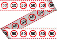 Folat Markeerlint/afzetlint 50 Jaar Versiering Met Stop Bord - Markeerlinten