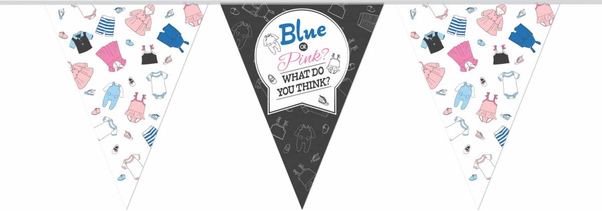 Haza Original Vlaggenlijn Gender Reveal Blauw/roze 10 M