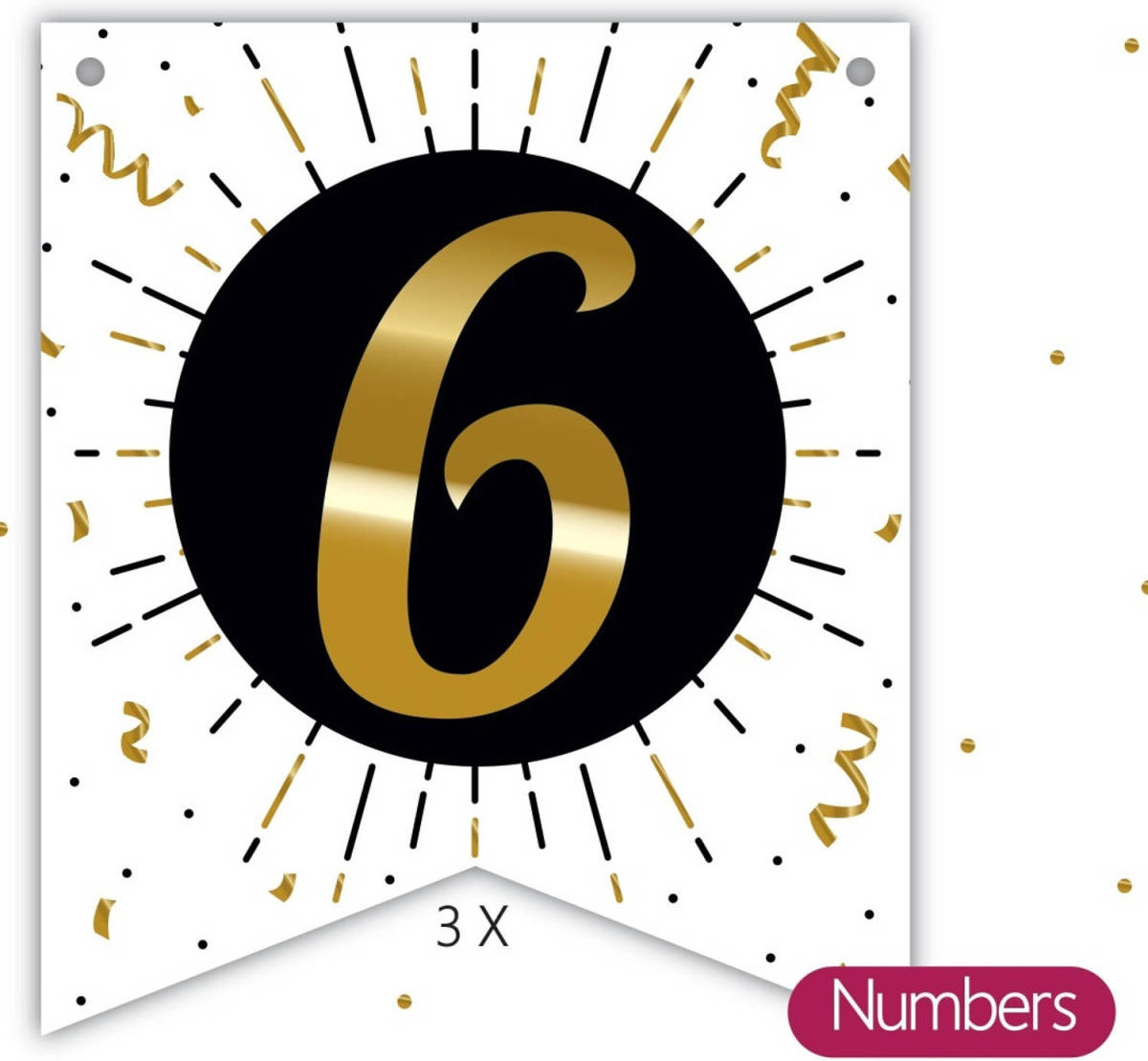 Haza Original '6' Vlaggenaccessoire 3 Stuks